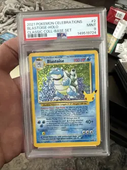 Pokemon Blastoise Holo Celebrations 25th Anniversary 2/102 Classic Coll. PSA 9 - Image 1