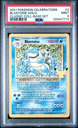 Pokemon TCG PSA 9 2021 Celebrations Classic Collection Blastoise 2/102 Holo EN - Image 1