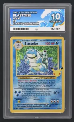 Pokemon TCG Blastoise 2/102 Celebrations Classic Collection ACE 10 Graded - Image 1