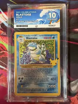 Pokemon TCG Blastoise 2/102 Celebrations Classic Collection ACE 10 Graded - Image 1