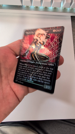 Black Cat, Cunning Thief Marvel Foil Custom sticker on bulk MTG Commander V5 - Image 2