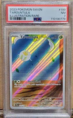 2023 POKEMON SVI-EN Tarountula #199 Illustration Rare PSA 7 - Image 1