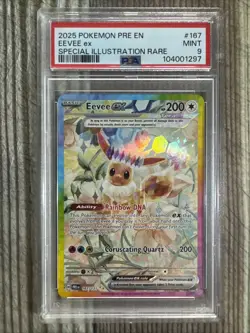 Eevee ex - 167/131 Pokemon Prismatic Evolutions Special Illustration Rare PSA 9 - Image 1