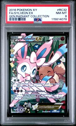 POKEMON GENERATIONS RADIANT COLLECTION SYLVEON EX #RC32 PSA 8 NM #115814078 - Image 1