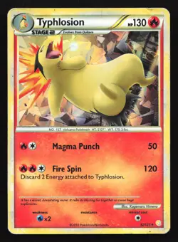 Pokemon Typhlosion 32/123 HeartGold SoulSilver Cracked Ice Holo Rare HP - Image 1
