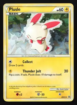 Pokemon Plusle HGSS16 HeartGold SoulSilver Cracked Ice Holo Black Star Promo LP - Image 1