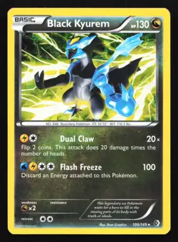 Pokemon Black Kyurem 100/149 Boundaries Crossed Cracked Ice Holo Rare HP - Image 1