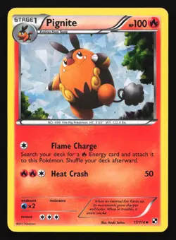 Pokemon Pignite 17/114 Black & White Cracked Ice Holo Rare LP - Image 1