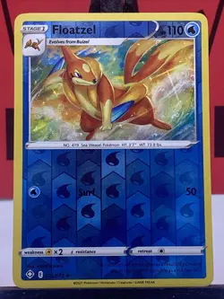 Floatzel 023/072 Shining Fates Pokemon TCG Reverse Holo Common 2021 NM - Image 3