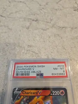 2020 Pokemon SWSH Charizard V Darkness Ablaze #019 PSA 8 FREE SHIPPING - Image 2
