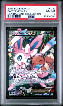 POKEMON GENERATIONS RADIANT COLLECTION SYLVEON EX #RC32 PSA 8 NM #115814084 - Image 1