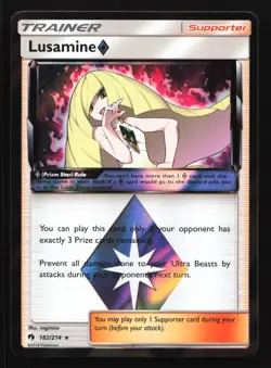 Pokemon Lusamine Prism Star 182/214 Lost Thunder Ultra Rare Holo LP - Image 1