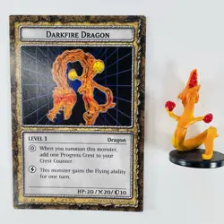 YuGiOh Dungeon Dice Monsters DARKFIRE DRAGON B3-14 ENGLISH Figure and Card 1996 - Image 1