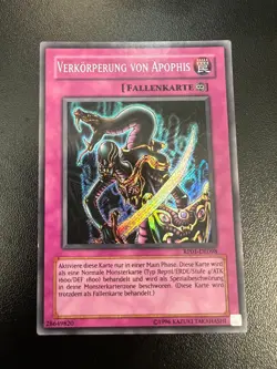 Yugioh GERMAN Embodiment of Apophis RP01-DE098 EN098 Secret Rare Lightly Played - Image 1