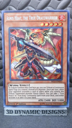 | Yugioh Ignis Heat, the True Dracowarrior FIGA-EN053 1st Secret Rare NM 🔥 | - Image 1