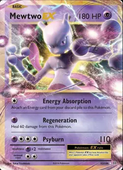 Pokemon Mewtwo EX TCG Card 52/108 XY Evolutions 2016 Near Mint Mint Condition - Image 1