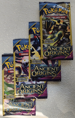 POKEMON XY ANCIENT ORIGINS 3 CARD BOOSTER PACK ART SET (4) NEW PACKS - Image 1