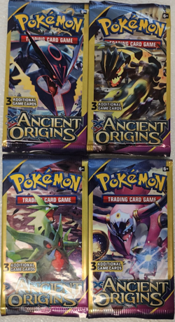 POKEMON XY ANCIENT ORIGINS 3 CARD BOOSTER PACK ART SET (4) NEW PACKS - Image 3