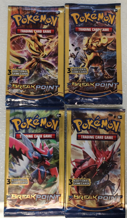POKEMON XY BREAK POINT 3 CARD BOOSTER PACK ART SET (4) NEW PACKS - Image 1