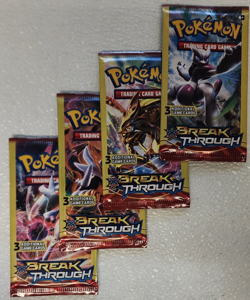 POKEMON XY BREAK THROUGH 3 CARD BOOSTER PACK ART SET (4) NEW PACKS - Image 2