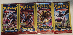 POKEMON XY BREAK THROUGH 3 CARD BOOSTER PACK ART SET (4) NEW PACKS - Image 3