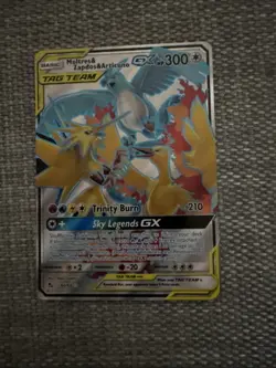 Pokemon TCG Moltres Zapdos Articuno GX Hidden Fates Holo Ultra Rare Card 66/68 - Image 1