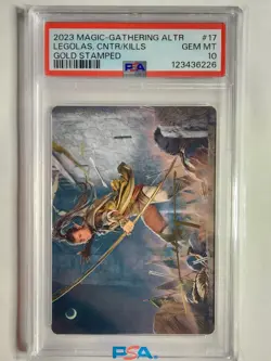 Legolas, Counter of Kills Art Card (Gold-Stamped) #17 Lord Of The Rings PSA 10 - Image 1