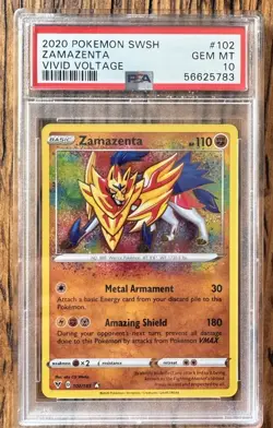 Pokemon TCG Zamazenta Vivid Voltage Holo Card 102/185 Amazing Rare Gem Mint 10 - Image 2