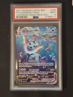 Vaporeon VMAX #182 SWSH Pokemon Black Star Promo Cards Alt Full Art PSA 9 - Image 1