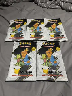 Lot of 5 First Partner Pack Jumbo Hoenn Region Pokemon Cards + 2 Booster Packs - Image 1