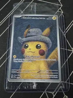 Pikachu With Grey Felt Hat 085 Promo Pokemon Van Gogh Card Sealed In Package - Image 1