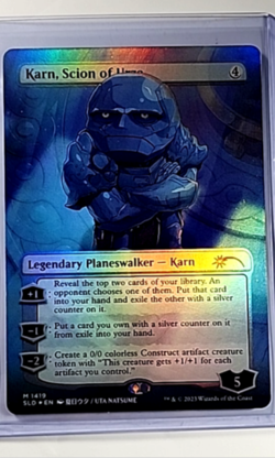 2023 MTG Magic The Gathering SLD Secret Lair Borderless Foil Karn Scion of Urza - Image 1