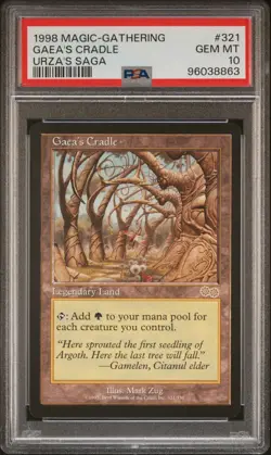 1998 MAGIC THE GATHERING MTG 321/350 GAEA'S CRADLE URZA'S SAGA GEM MINT PSA 10 - Image 3