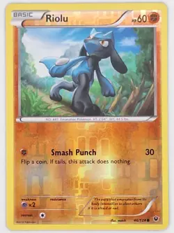 Riolu 46/124 Pokemon - Reverse Holo XY Fates Collide MP - Image 1