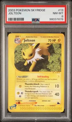 2003 POKEMON SKYRIDGE #13 JOLTEON PSA 8 - Image 1