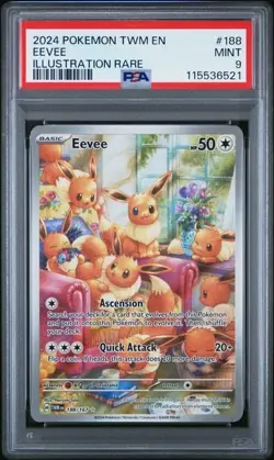 2024 Pokemon SV Twilight Masquerade TWM EN Eevee #188/167 PSA 9 - Image 1