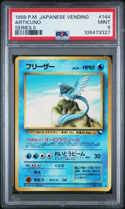 1998 Pokemon Japanese Vending Series 2 Articuno #144 PSA 9 MINT - Image 1