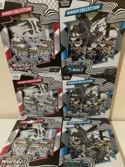 Lot of 6 Pokemon x3 White Flare and x3 Black Bolt Collection Binders - Image 1