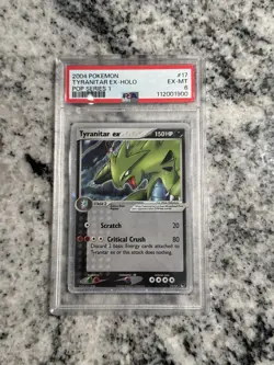 2004 Pokemon POP Series 1 Tyranitar ex Holo #17/17 PSA 6 - Image 1