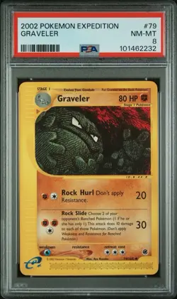 2002 Pokemon Expedition 79 Graveler PSA 8 NM-MT - Image 1