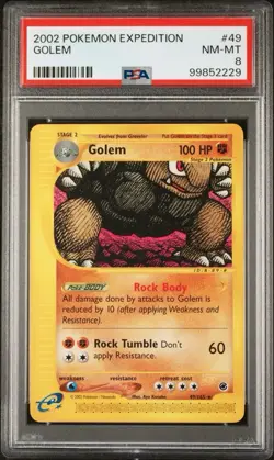 2002 Pokemon Expedition 49 Golem PSA 8 NM-MT - Image 1
