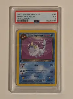 2000 POKEMON ROCKET 1ST EDITION #45 DARK VAPOREON PSA 5 - Image 1