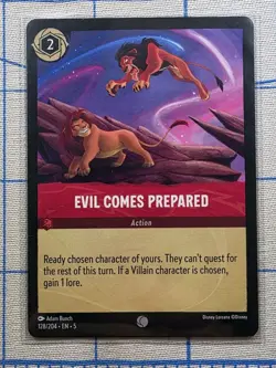Evil Comes Prepared 128/204 Shimmering Skies Regular - Lorcana Card - Image 1