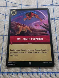 Evil Comes Prepared 128/204 Shimmering Skies Regular - Lorcana Card - Image 2