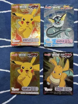 Set 6 Pikachu Dragonite Pokemon Card Movie Vintage Nintendo Meiji Japanese - Image 3