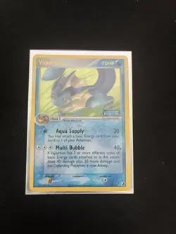 2005 Pokemon TCG Card EX Unseen Forces Vaporeon Reverse Holo Stamped #19/115 - Image 1