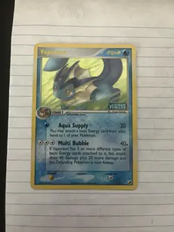 2005 Pokemon TCG Card EX Unseen Forces Vaporeon Reverse Holo Stamped #19/115 - Image 2