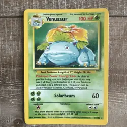 Pokemon TCG Venusaur Base Set Holo Unlimited Rare Card 15/102 1999 WOTC Vintage - Image 1