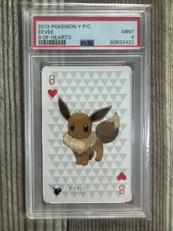 Eevee 8 Of Hearts 2013 Pokemon Y Playing Card PSA 9 - Image 1