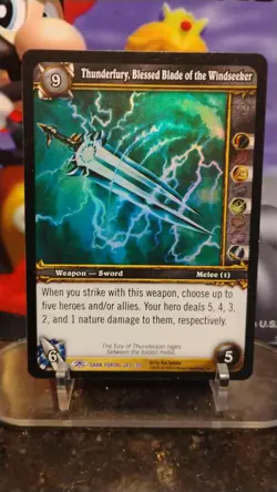 W.O.W. THUNDERFURY Blessed Blade Windseeker WORLD OF WARCRAFT 283/319 Holo Card - Image 1